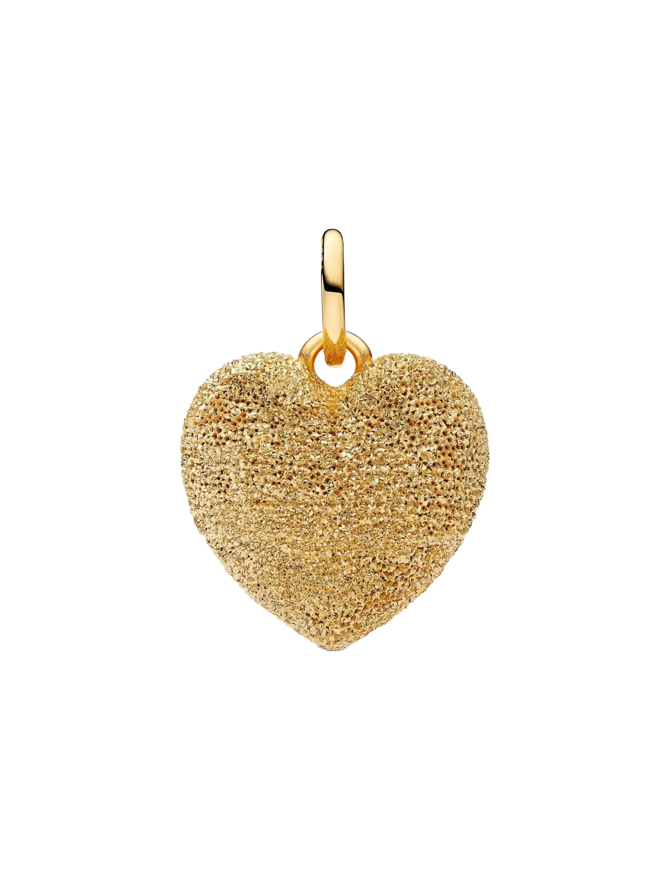 Pandora - Textured Puffy Heart Dangle Charm - no color - 2