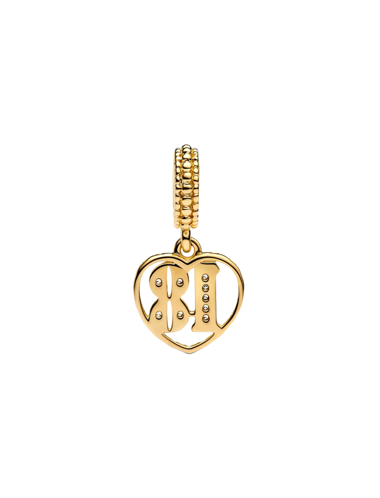 Pandora - 18 14k gold-plated dangle with - clear - 2