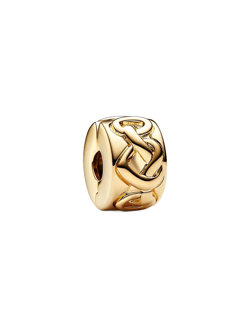 Pandora - Knotted hearts 14k gold-plated clip - hengiskraut - no color - 1