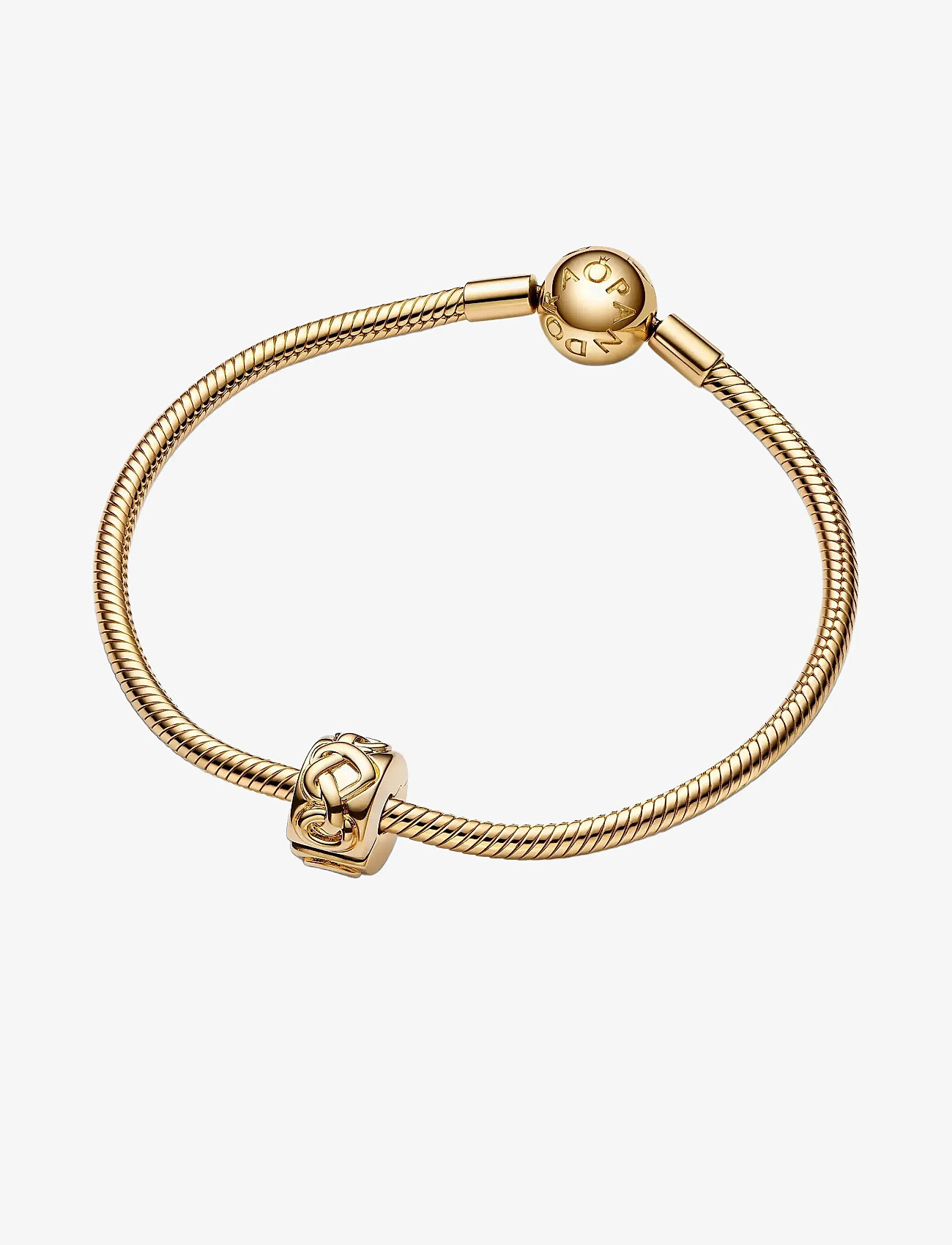 Pandora - Knotted hearts 14k gold-plated clip - hengiskraut - no color - 2