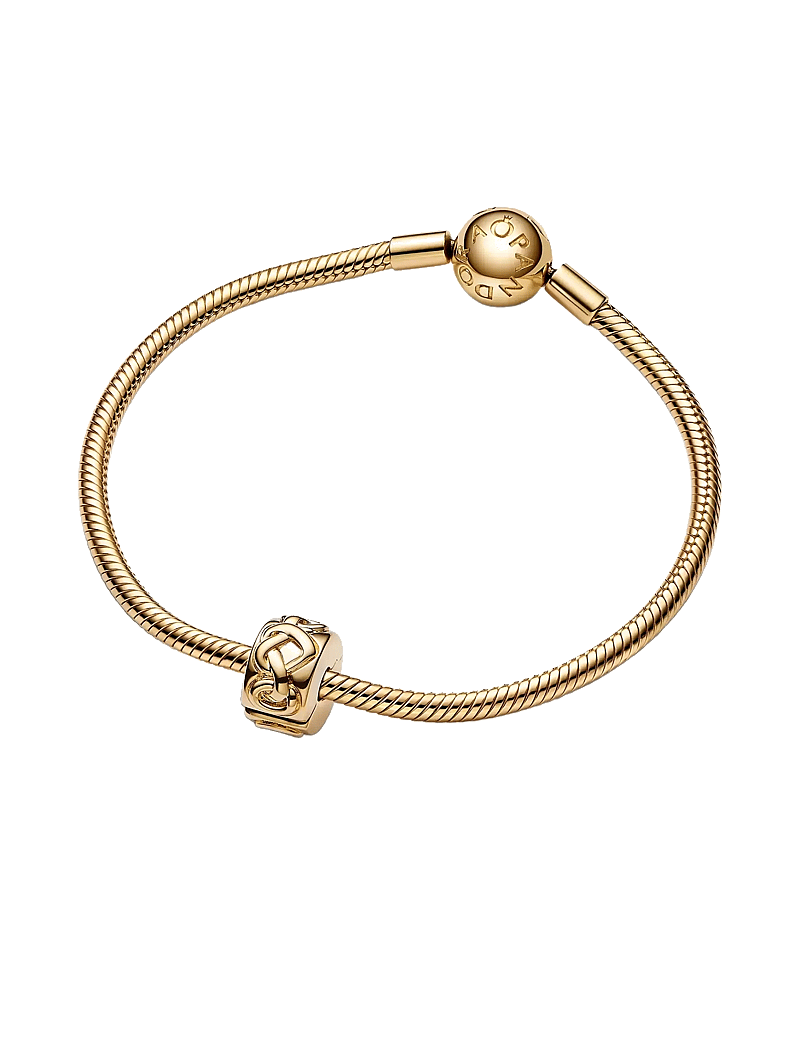 Pandora - Knotted hearts 14k gold-plated clip - hengiskraut - no color - 2