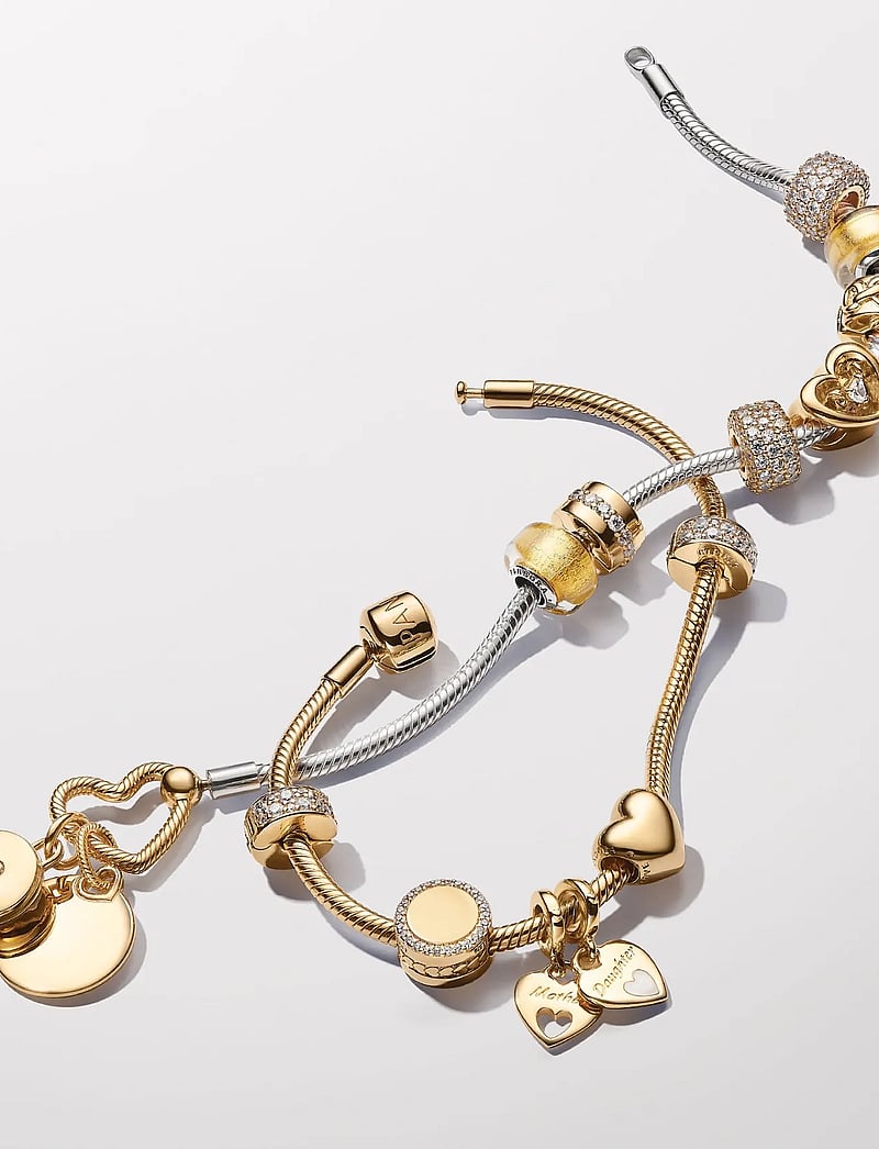Pandora - Knotted hearts 14k gold-plated clip - hengiskraut - no color - 3