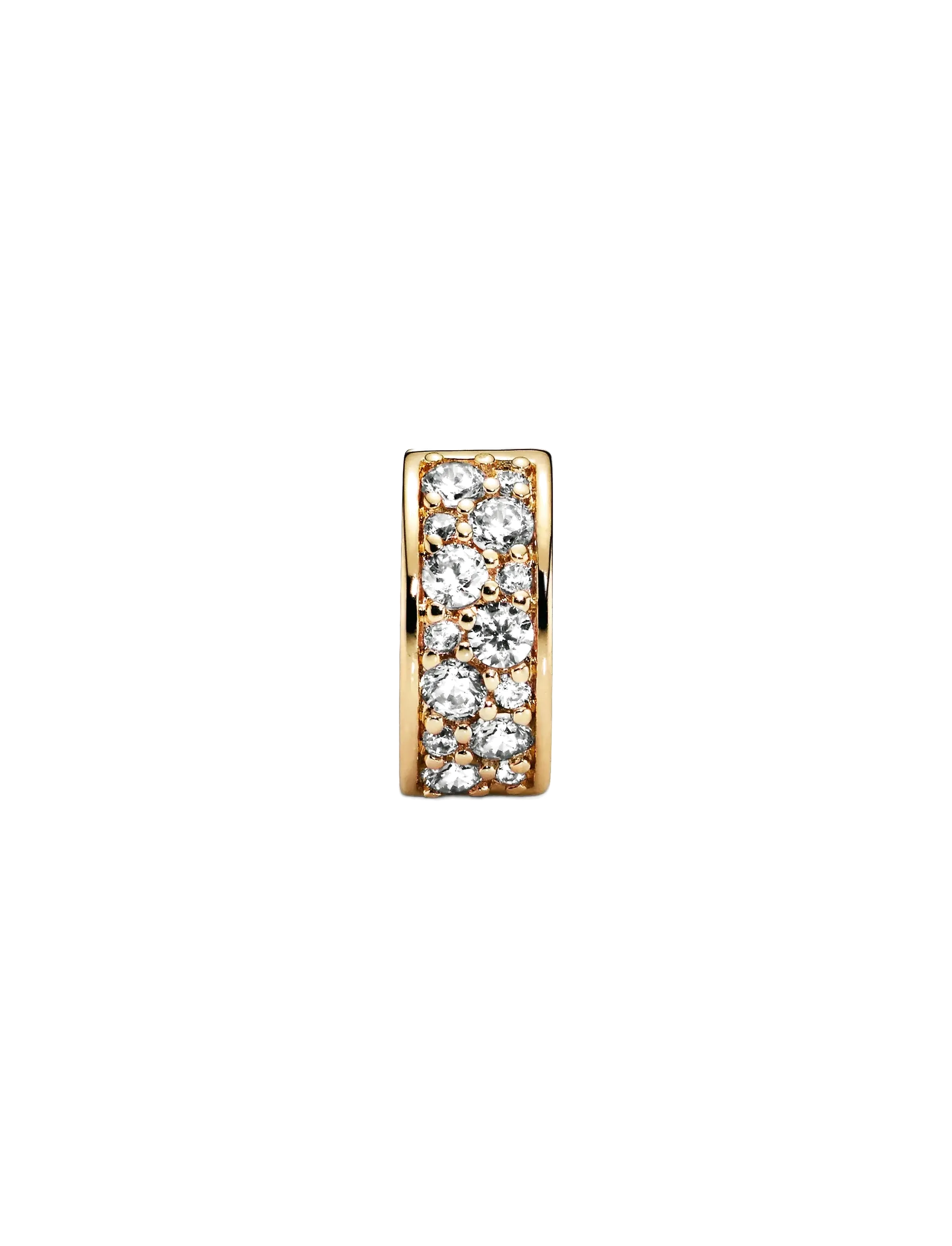 Pandora - 14k Gold-plated clip with clear cubic zirconia and silicone grip - vedhæng - clear - 2