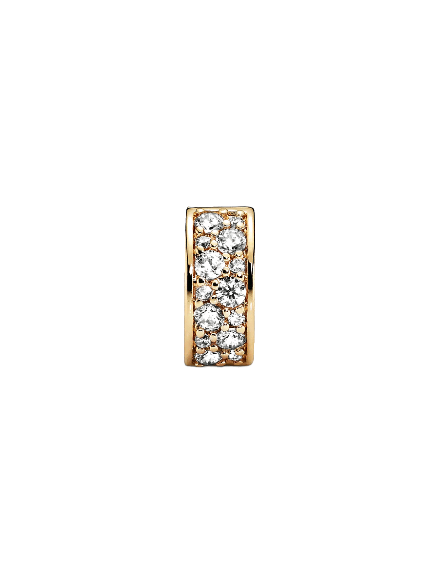 Pandora - 14k Gold-plated clip with clear cubic zirconia and silicone grip - anhänger - clear - 2
