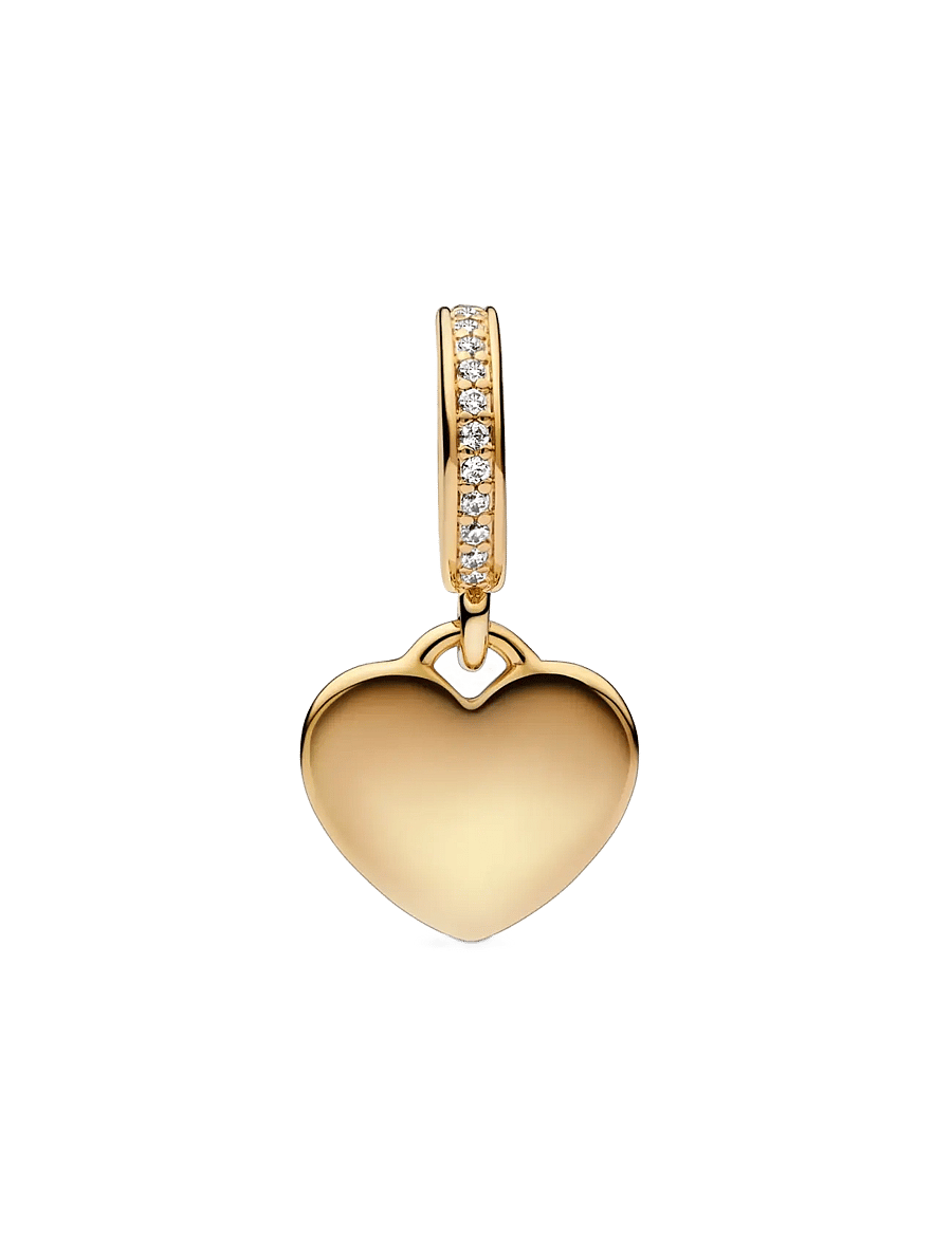 Pandora - Engravable 14k gold-plated dangle with - clear - 1