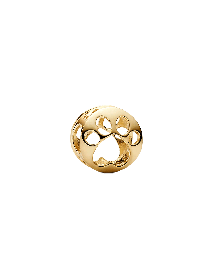 Pandora - Paw 14k gold-plated charm - no color - 1