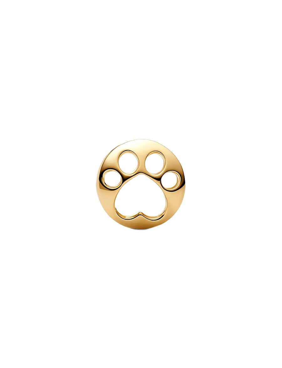 Pandora - Paw 14k gold-plated charm - no color - 2