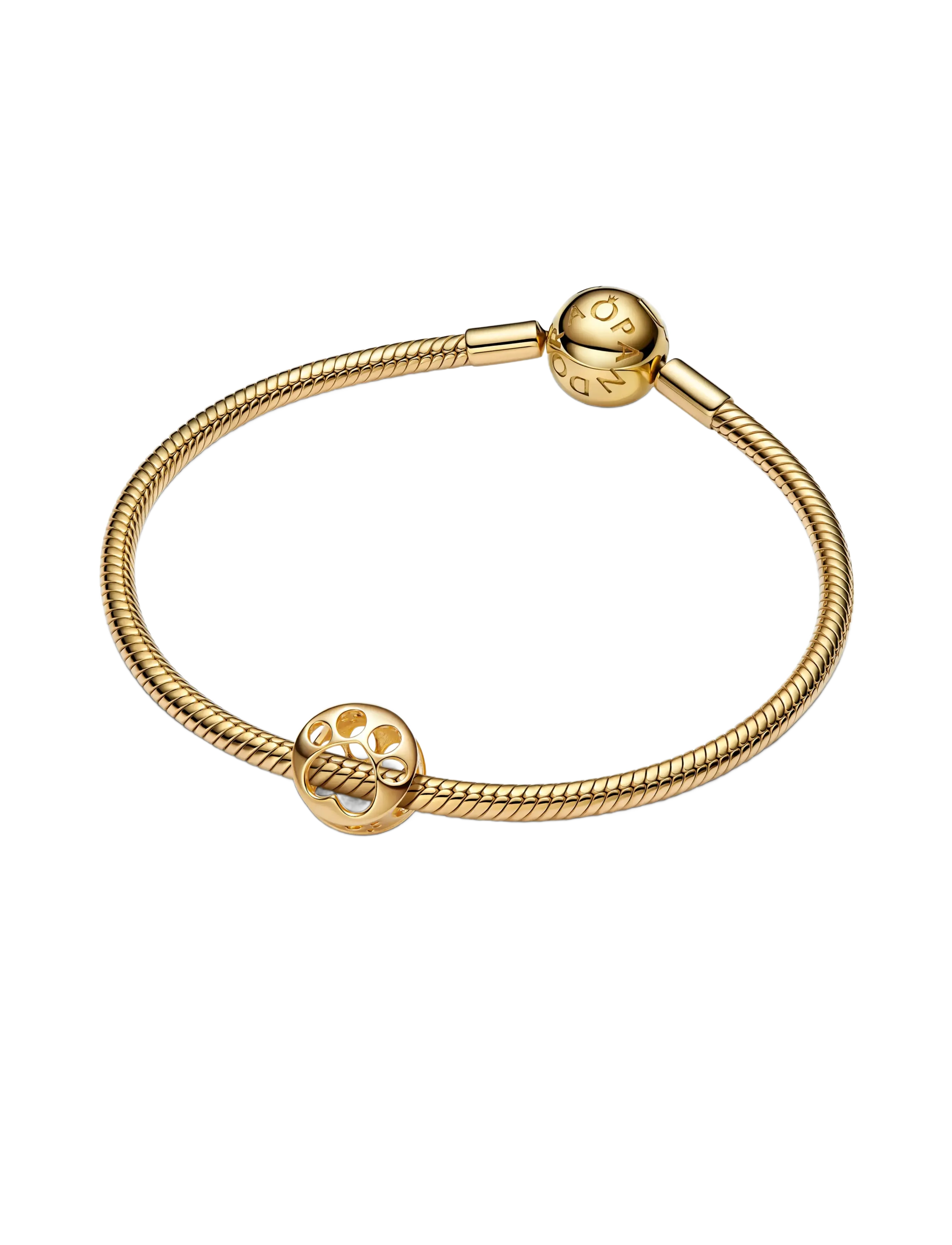 Pandora - Paw 14k gold-plated charm - no color - 3