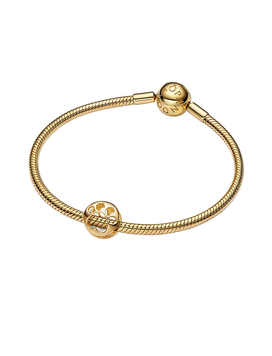 Pandora - Paw 14k gold-plated charm - no color - 3