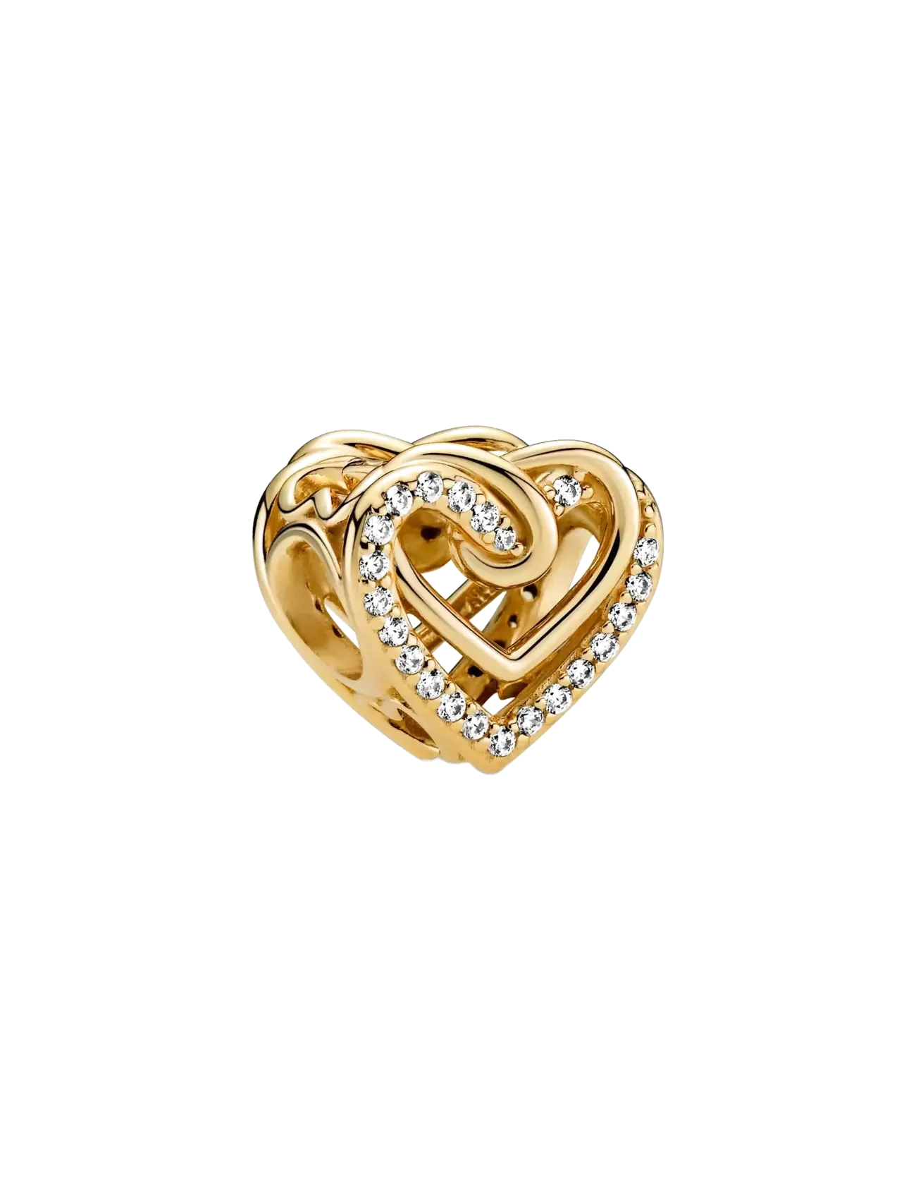 Pandora Heart 14k gold-plated charm with clear cubic zirconia - Charms - CLEAR / undefined