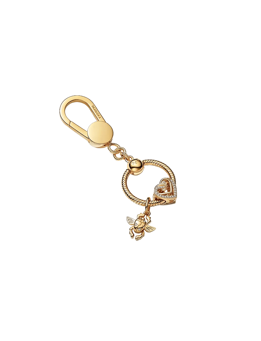 Pandora - Heart 14k gold-plated charm with clear cubic zirconia - anhänger - clear - 2