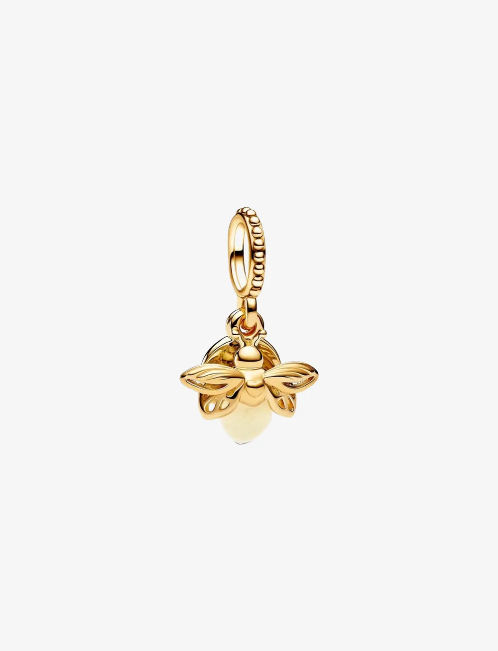 Pandora - Firefly 14k gold-plated dangle with yellow photoluminescent glass - pendentifs - yellow - 1