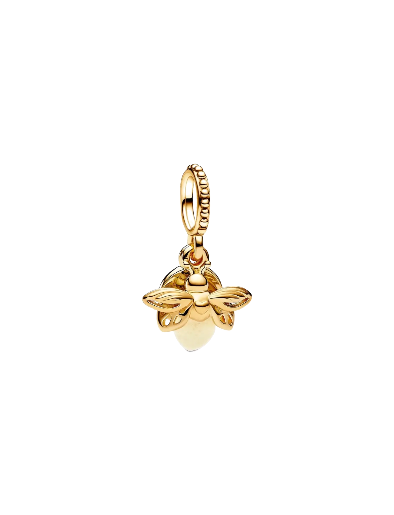 Pandora Firefly 14k gold-plated dangle with yellow photoluminescent glass - Charms - YELLOW / gold