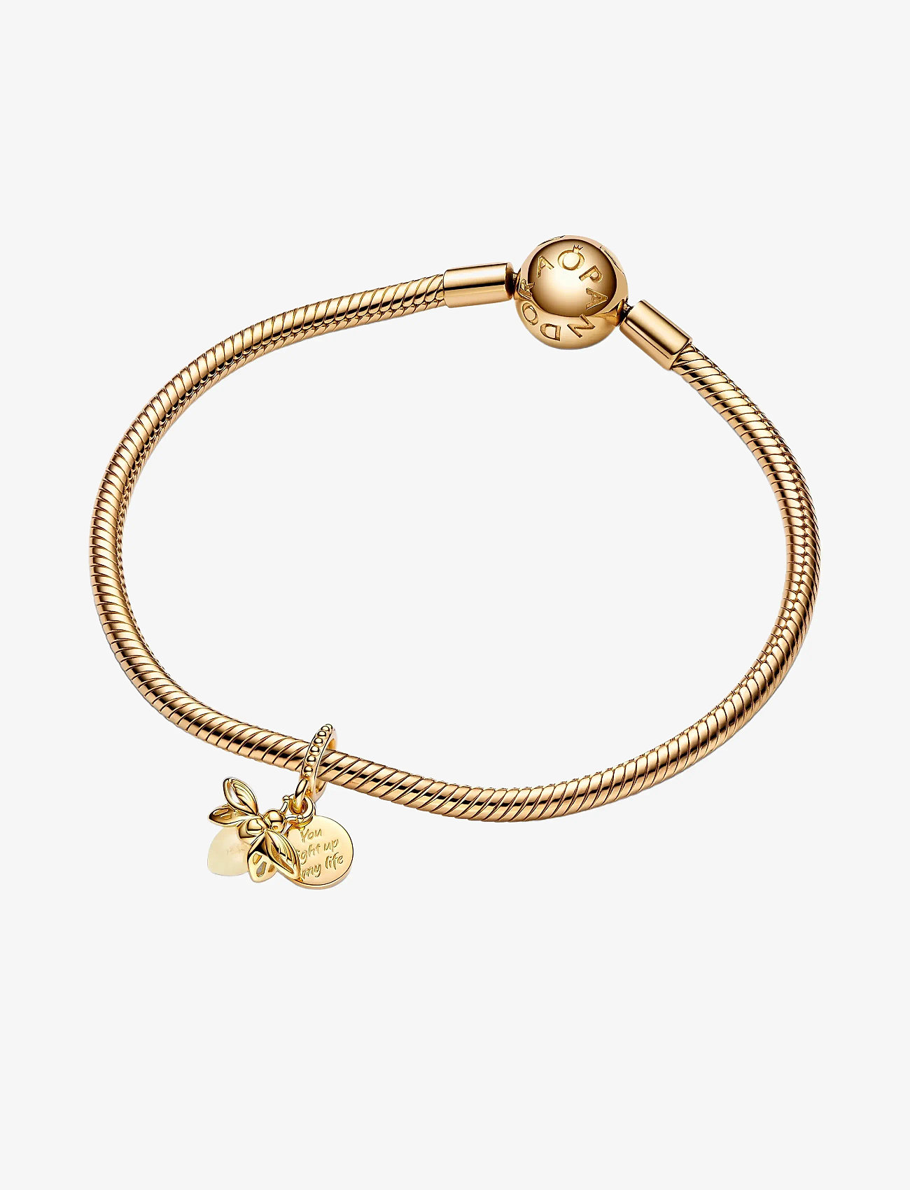 Pandora - Firefly 14k gold-plated dangle with yellow photoluminescent glass - hängen & berlocker - yellow - 2