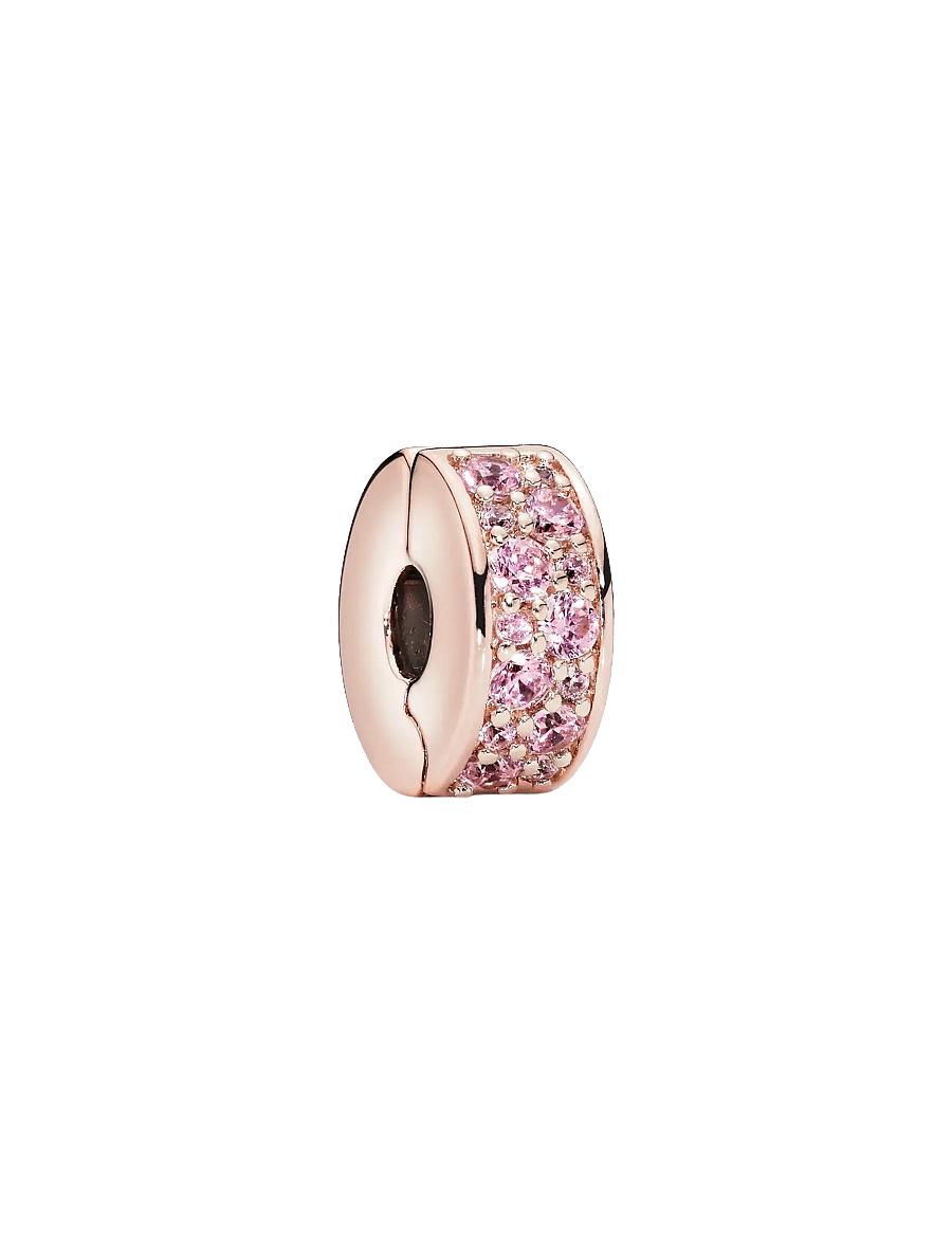 Pandora - Pink Pavé Clip Charm - pendentifs - pink - 1