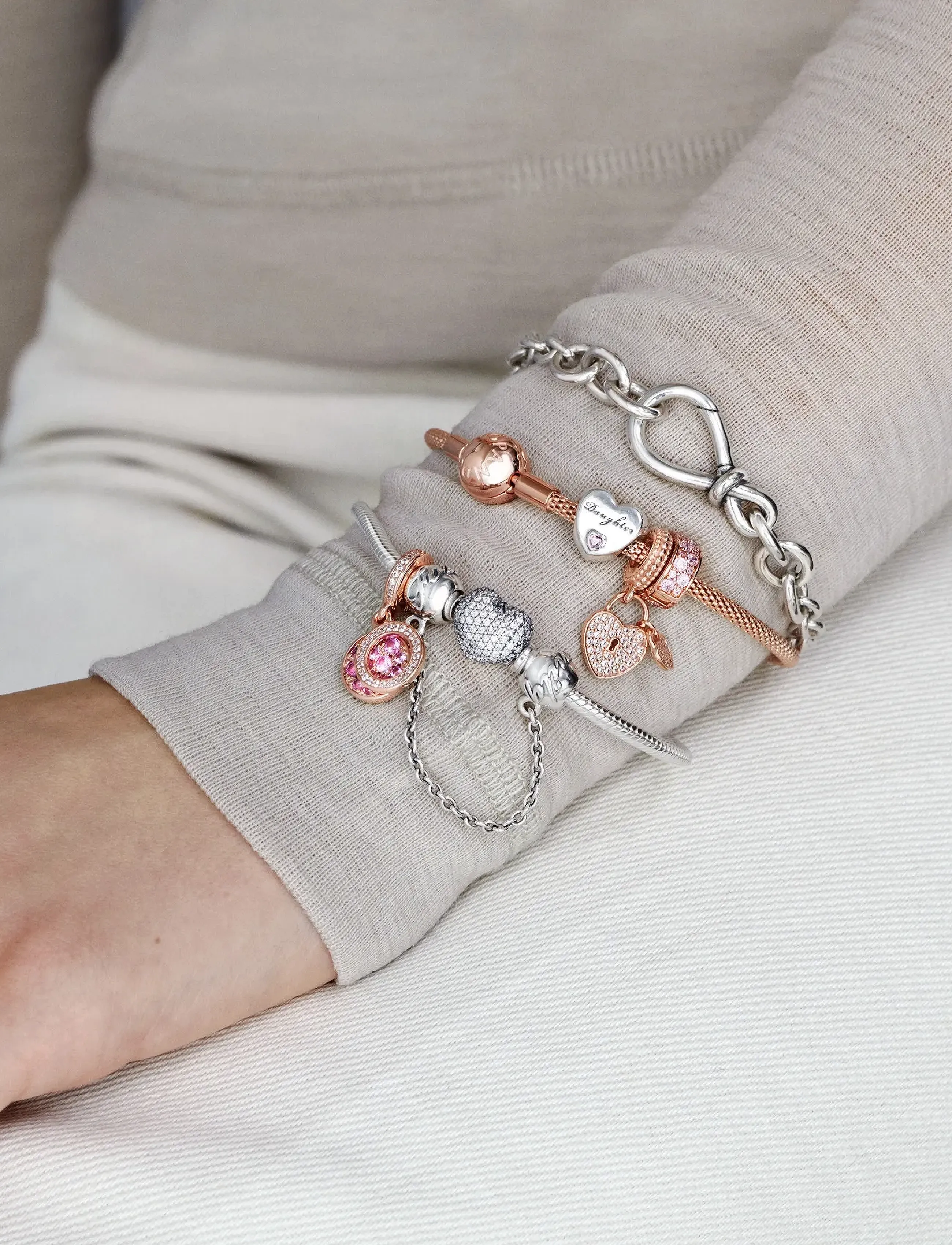 Pandora - Pink Pavé Clip Charm - pendentifs - pink - 3
