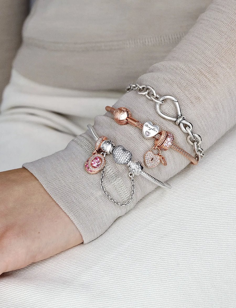 Pandora - Pink Pavé Clip Charm - pendentifs - pink - 3