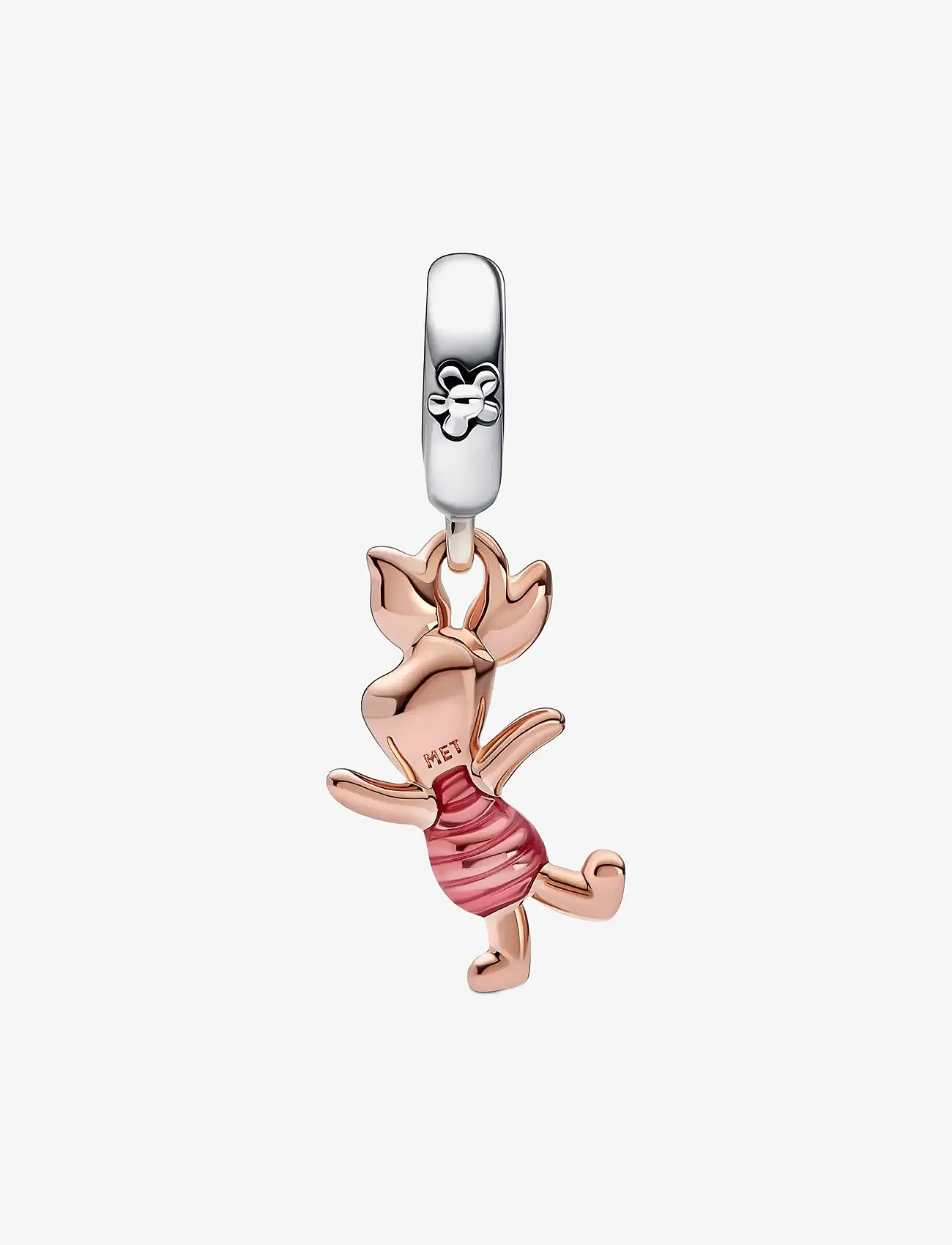 Pandora - Disney Piglet sterling silver and 14k rose gold-plated dangle with transparent pink and black enamel - hängen & berlocker - pink - 2