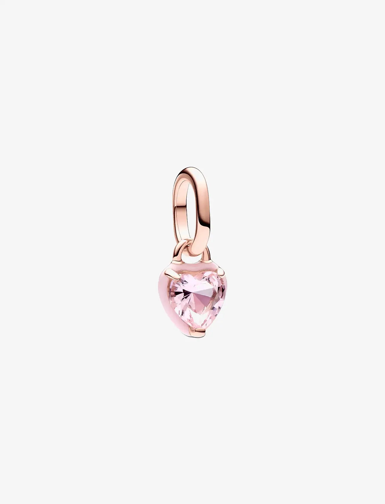 Pandora - Heart 14k rose gold-plated mini dangle with orchid pink crystal and pink enamel - anhänger - pink - 1