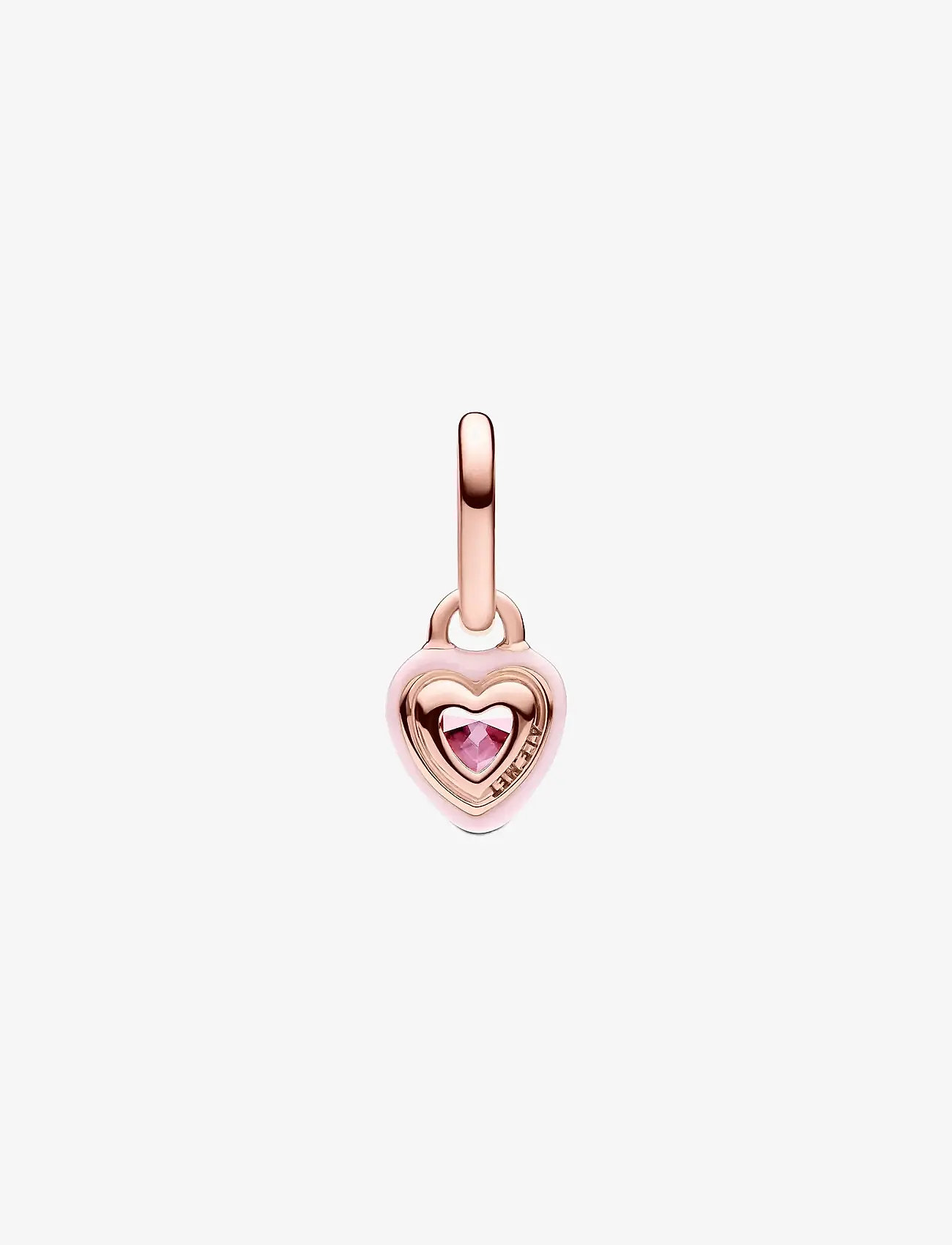 Pandora - Heart 14k rose gold-plated mini dangle with orchid pink crystal and pink enamel - anhänger - pink - 2