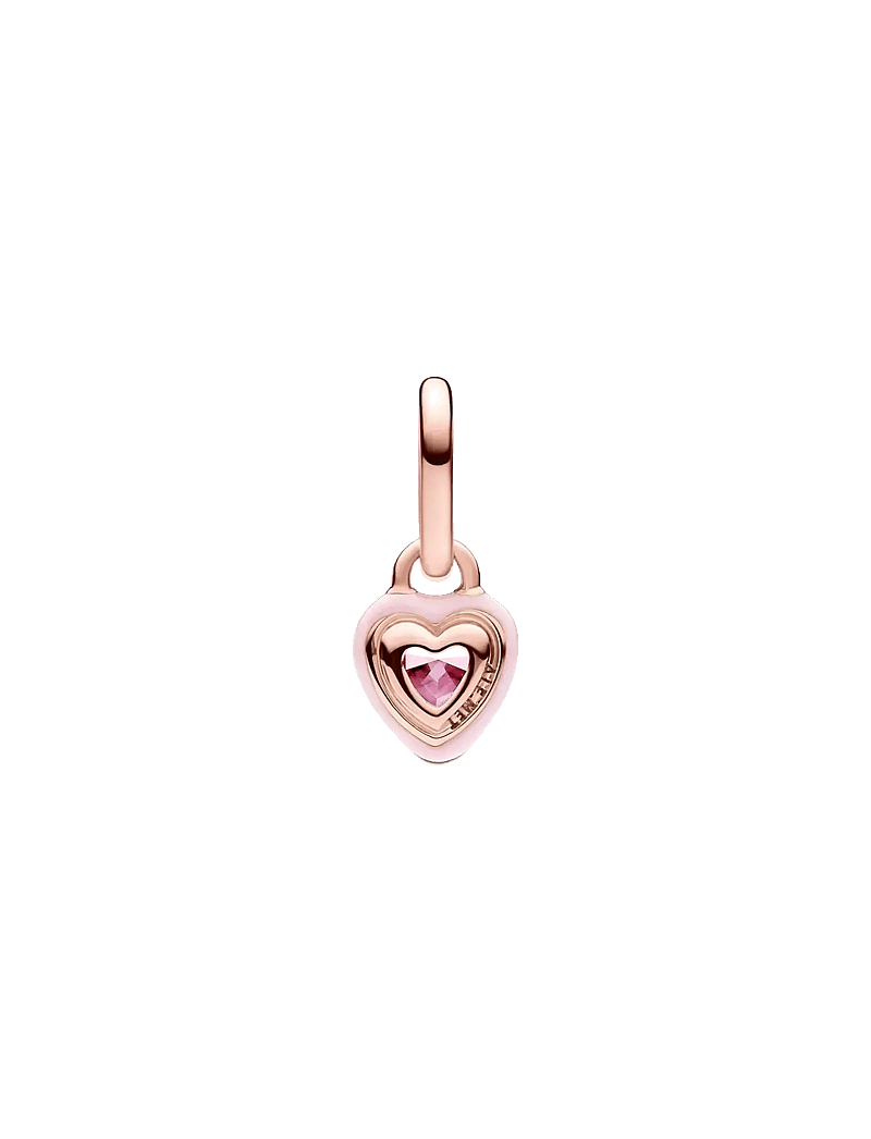 Pandora - Heart 14k rose gold-plated mini dangle with orchid pink crystal and pink enamel - anhänger - pink - 2