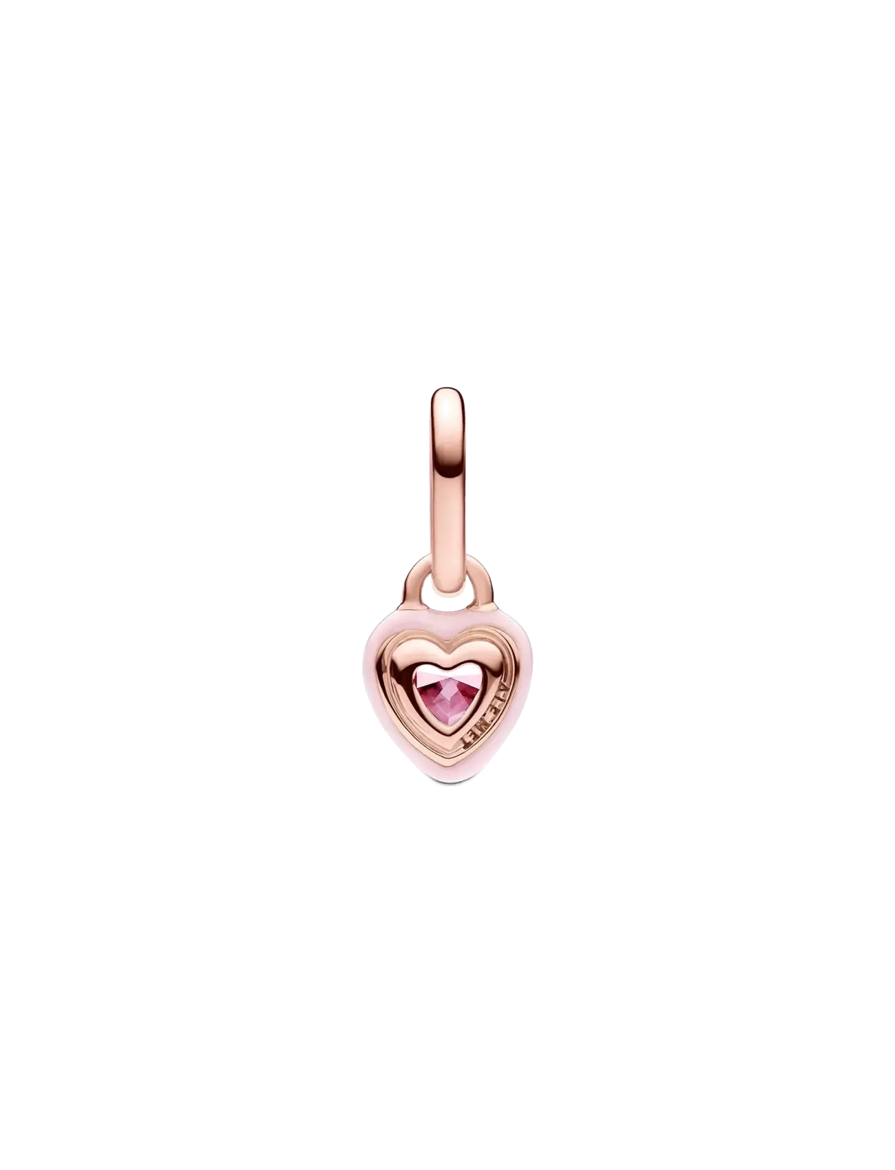 Pandora - Heart 14k rose gold-plated mini dangle with orchid pink crystal and pink enamel - pendentifs - pink - 2