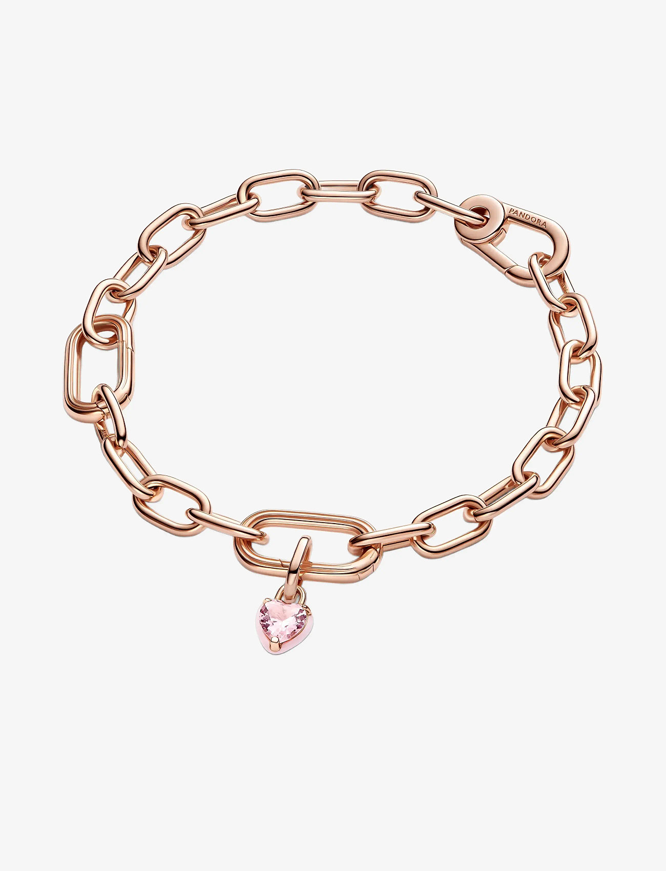 Pandora - Heart 14k rose gold-plated mini dangle with orchid pink crystal and pink enamel - anhänger - pink - 3