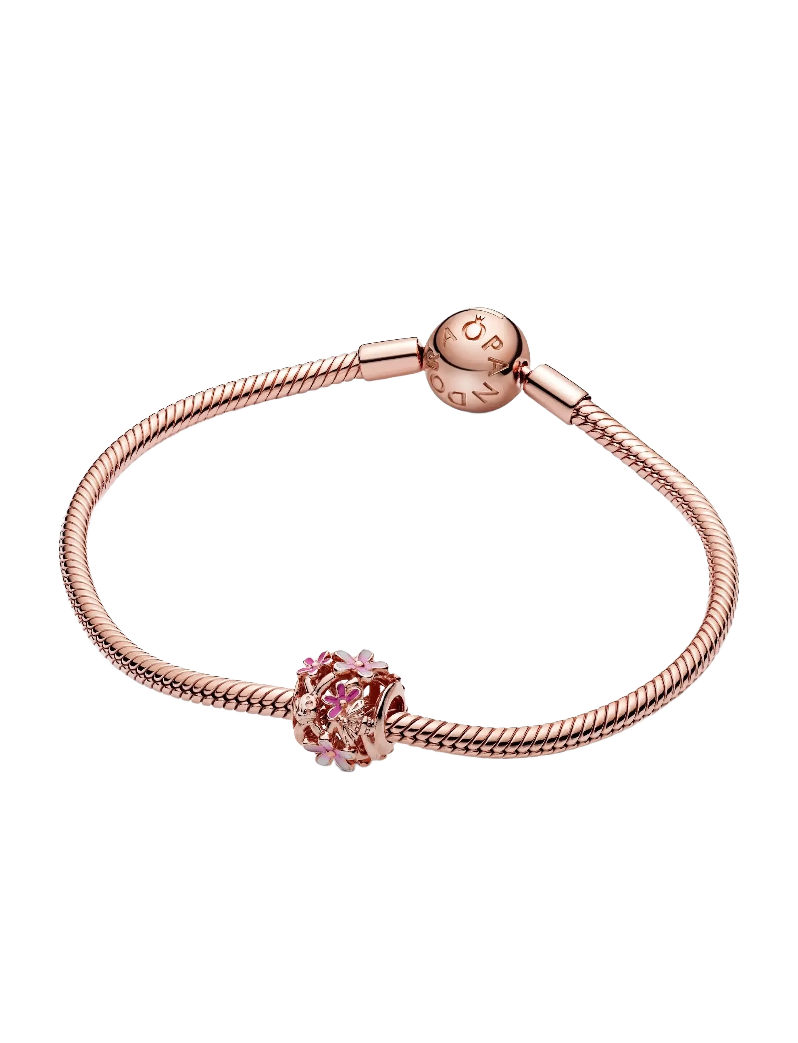 Pandora - Daisy 14k rose gold-plated charm with shaded pink enamel - pendentifs - pink - 2