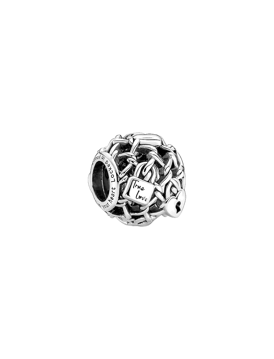Pandora - Padlock and fence sterling silver charm - hangers - no color - 1