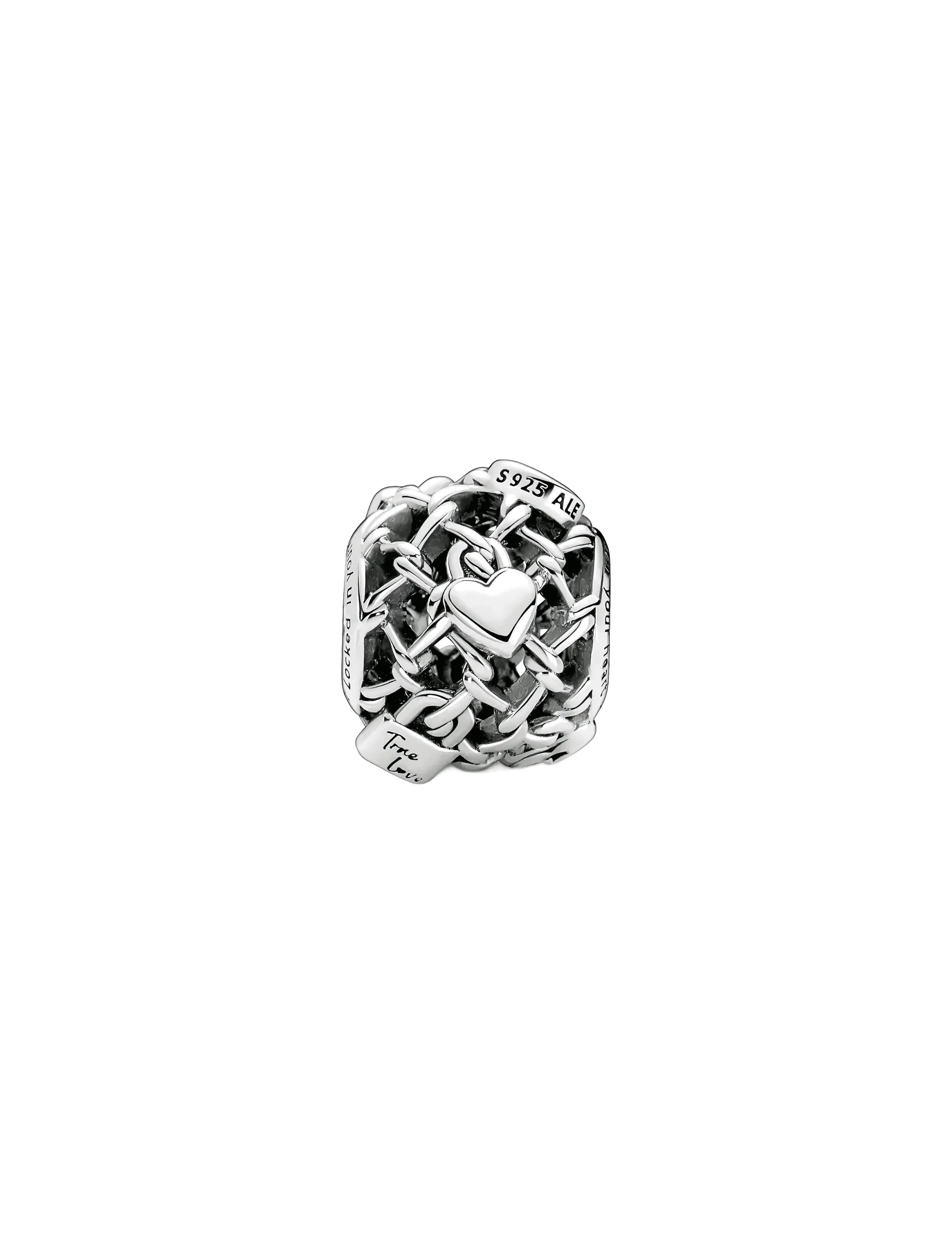 Pandora - Padlock and fence sterling silver charm - pendants - no color - 2