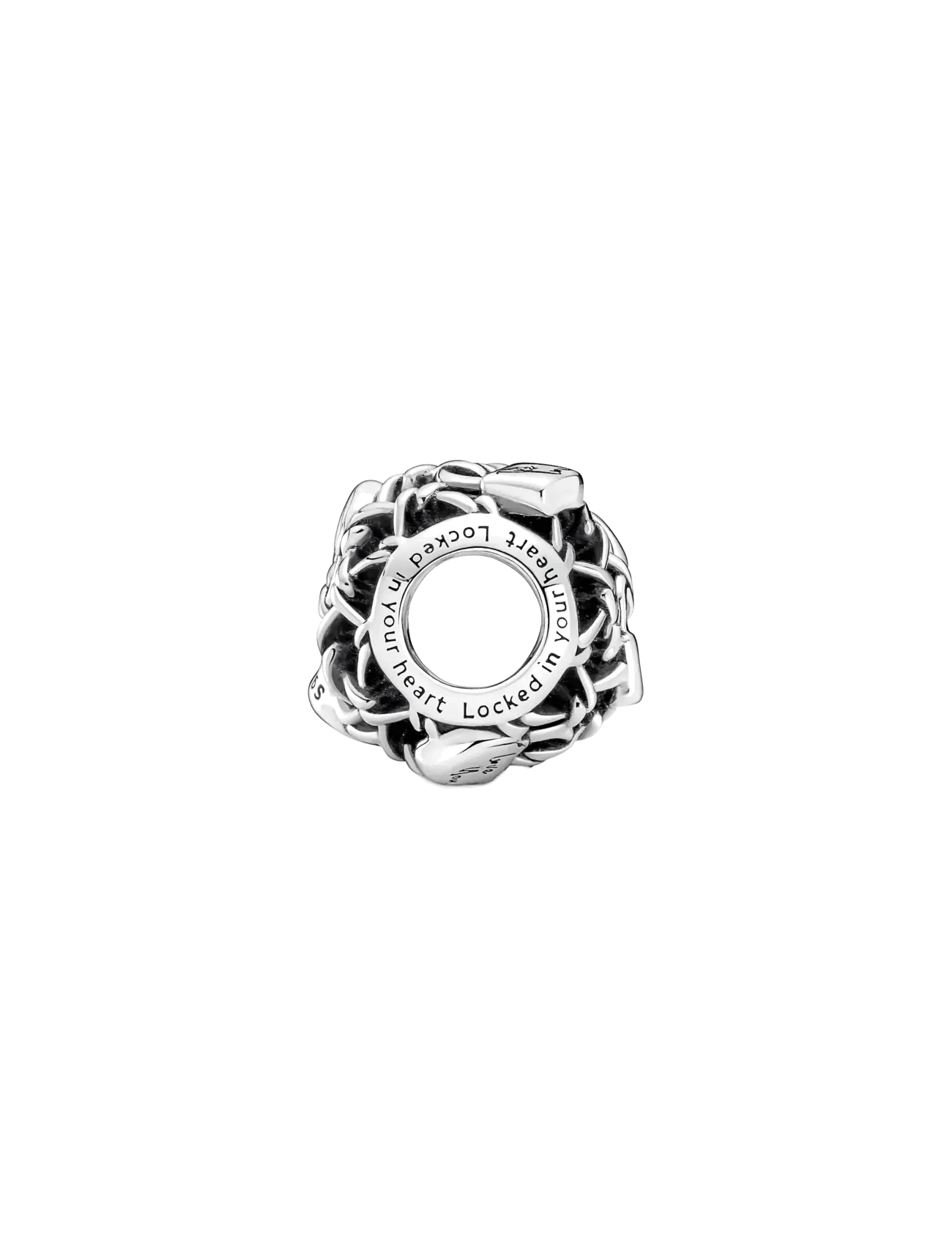 Pandora - Padlock and fence sterling silver charm - pendants - no color - 3