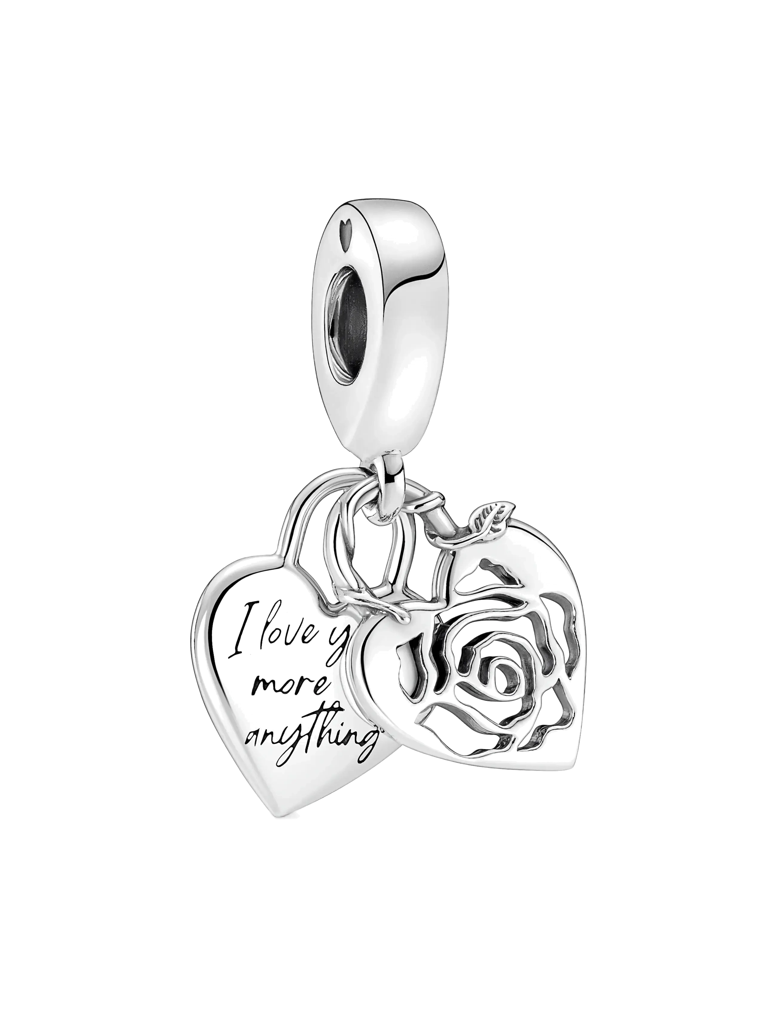 Pandora Rose heart sterling silver double dangle - Accessoarer - NO COLOR / undefined