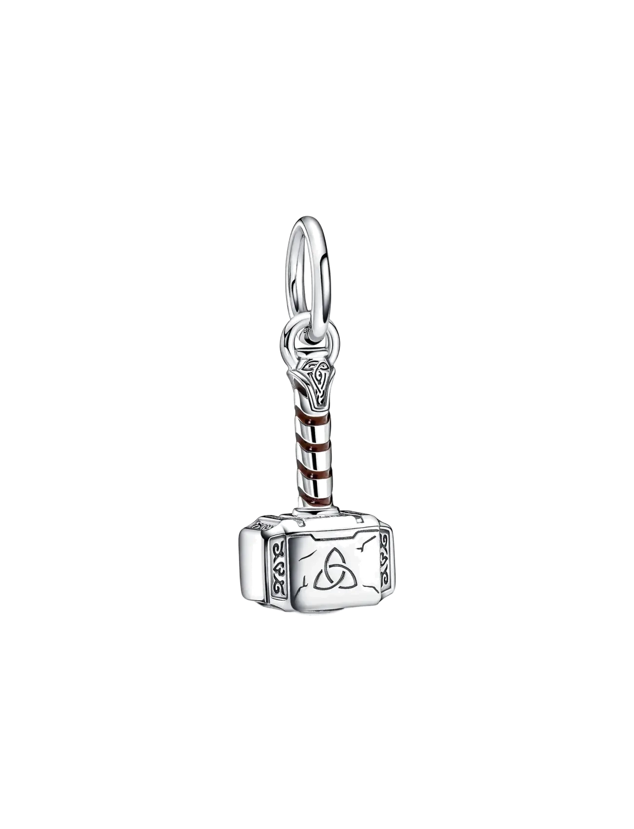 Pandora - Marvel Thors Hammer sterling silver dangle with brown enamel - hangers - brown - 1