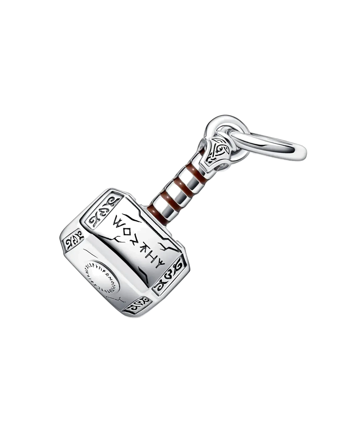 Pandora - Marvel Thors Hammer sterling silver dangle with brown enamel - hangers - brown - 2