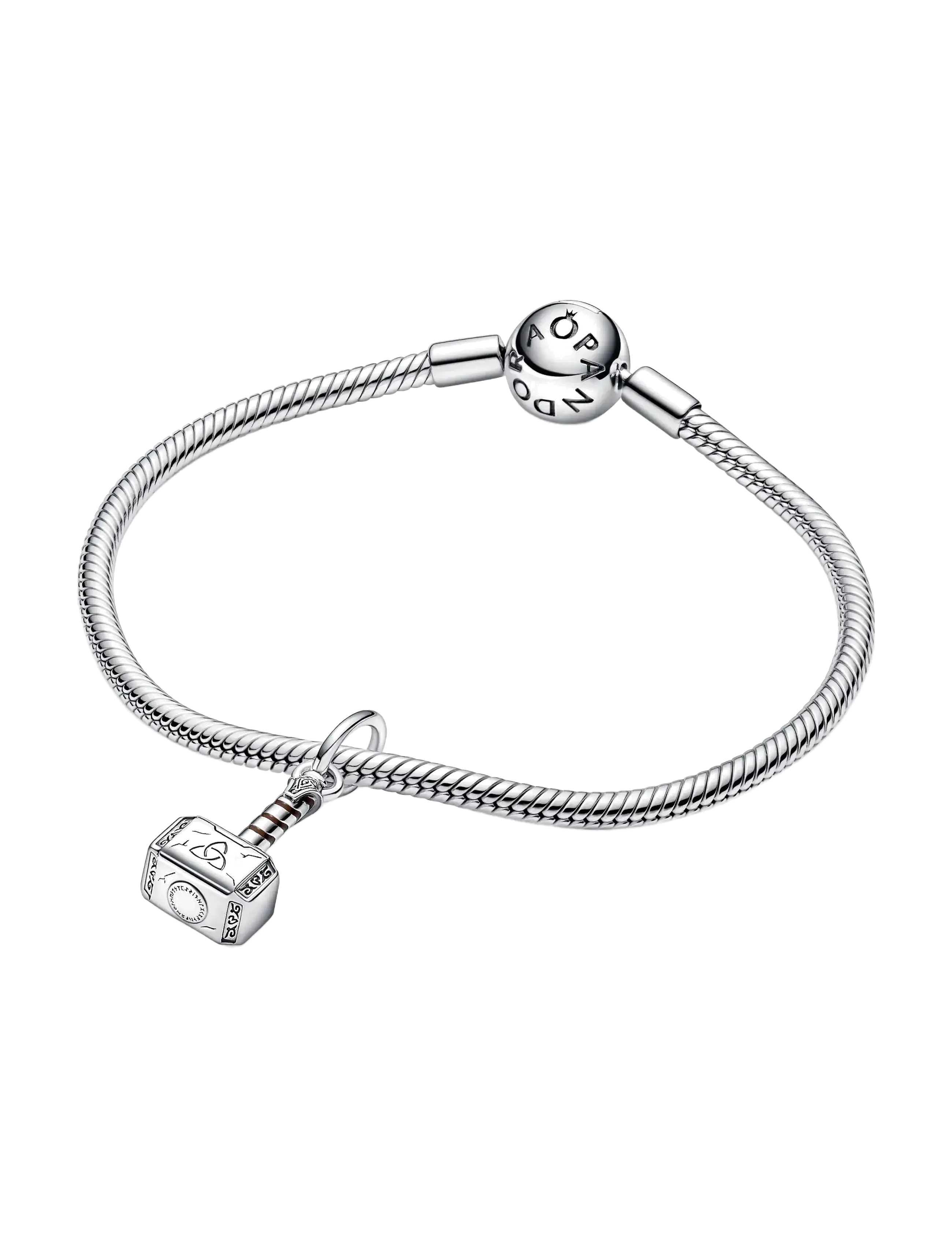 Pandora - Marvel Thors Hammer sterling silver dangle with brown enamel - hangers - brown - 3