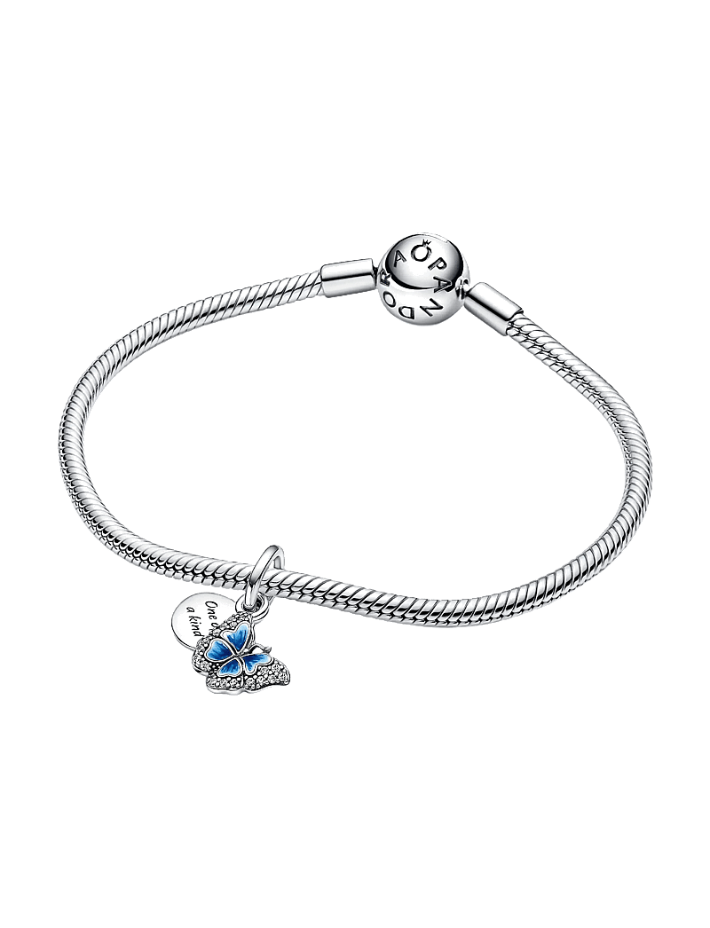 Pandora - Butterfly sterling silver dangle with clear cubic zirconia, shaded blue and white enamel - hängen & berlocker - blue - 2