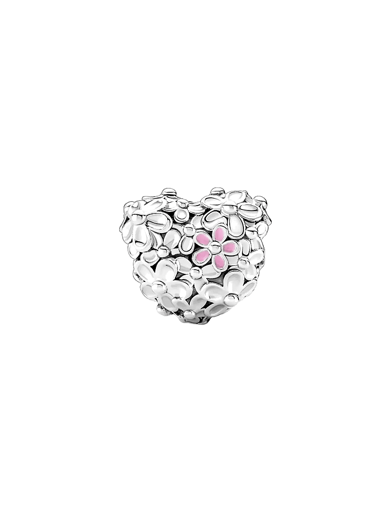 Pandora - Heart sterling silver charm with pink and violet enamel - hengiskraut - pink - 0