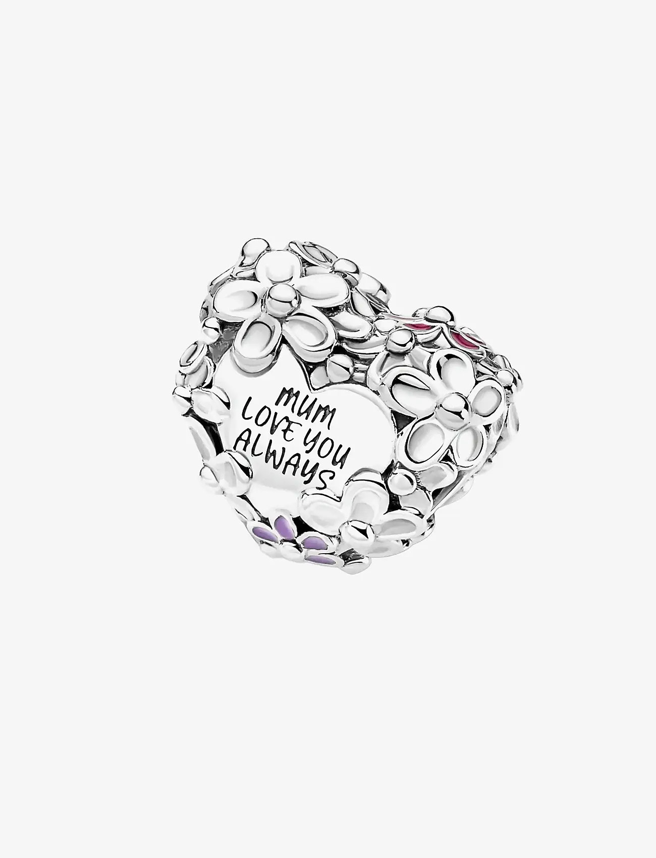 Pandora - Heart sterling silver charm with pink and violet enamel - hengiskraut - pink - 2