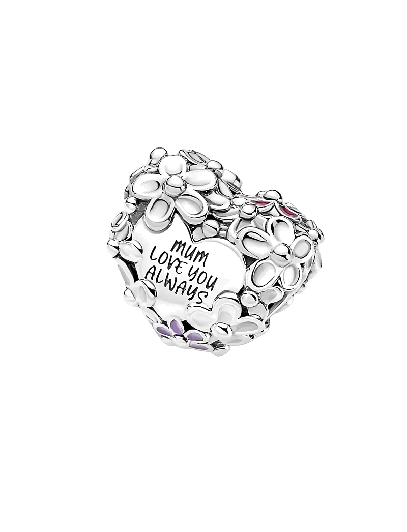 Pandora - Heart sterling silver charm with pink and violet enamel - hengiskraut - pink - 2