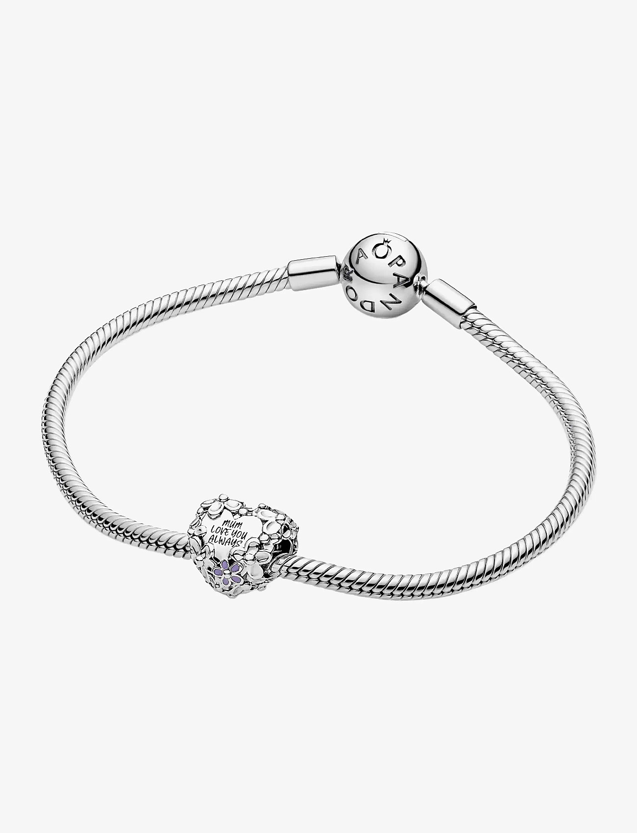 Pandora - Heart sterling silver charm with pink and violet enamel - hengiskraut - pink - 3