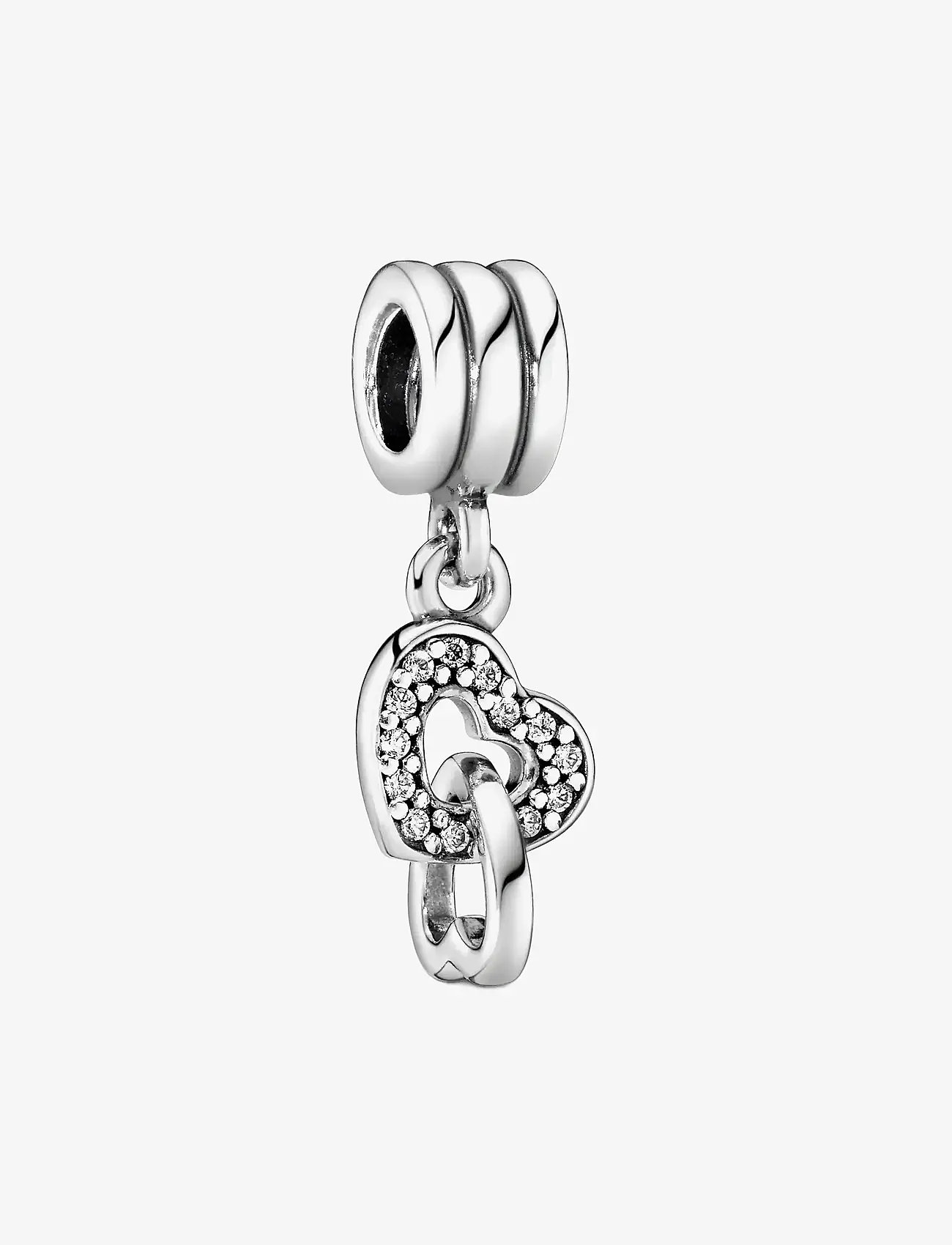 Pandora - Hearts silver dangle with cubic zirconia - pendants - clear - 1