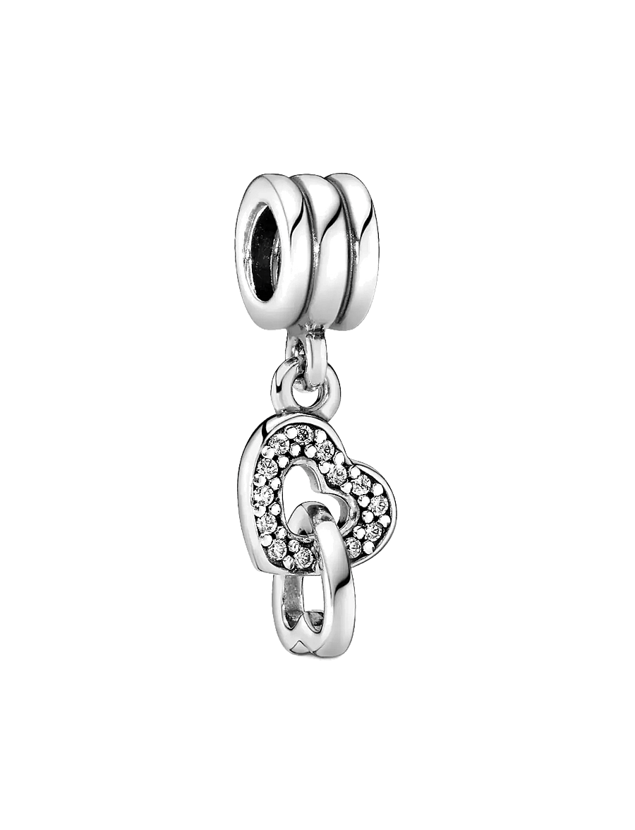 Pandora - Hearts silver dangle with cubic zirconia - hängen & berlocker - clear - 1