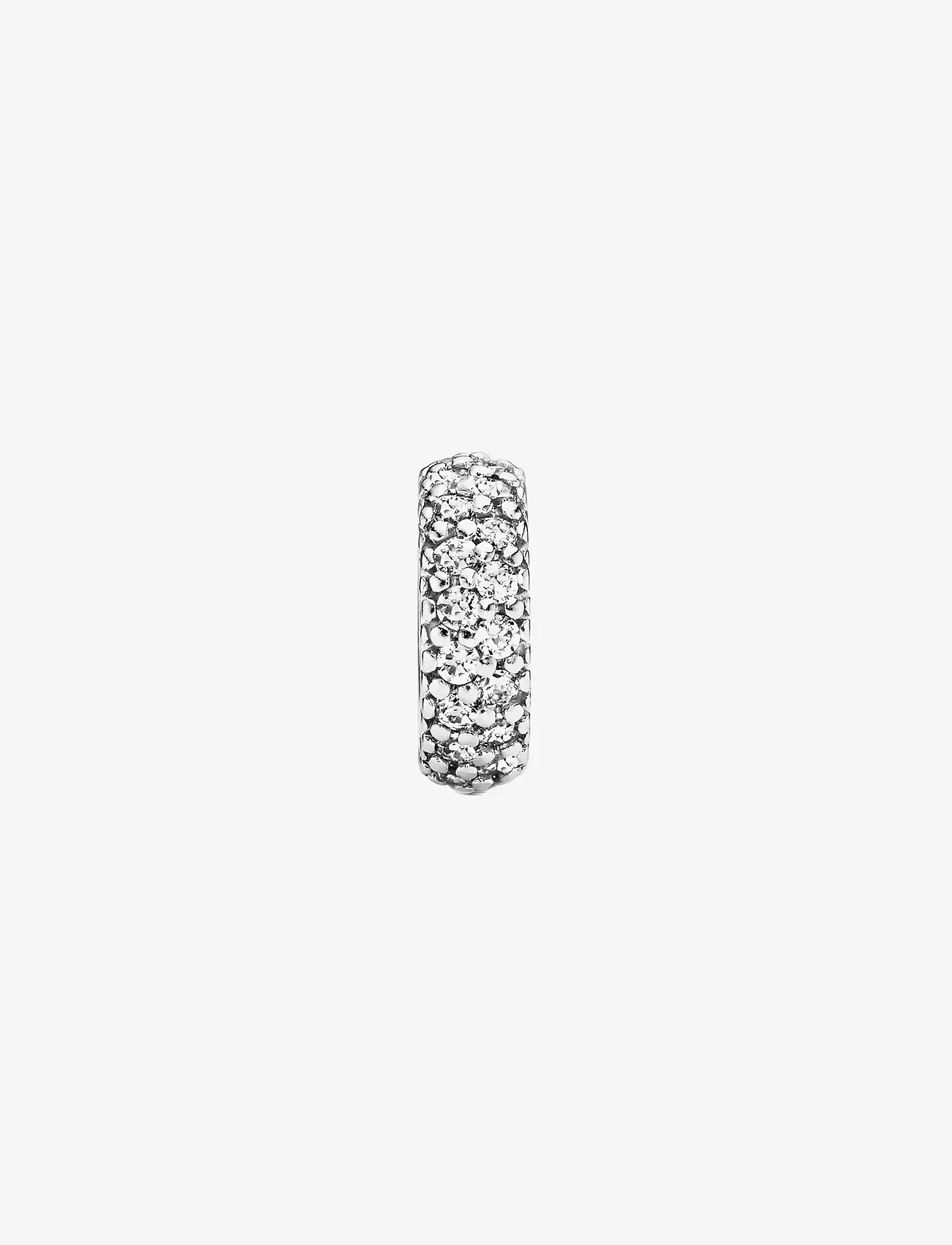 Pandora - Abstract silver spacer with cubic zirconia - clear - 1