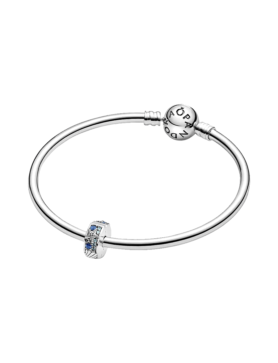 Pandora - Starfish and shell sterling silver clip with icy green, bleached aqua blue, stellar blue crystal and - pendentifs - blue - 2