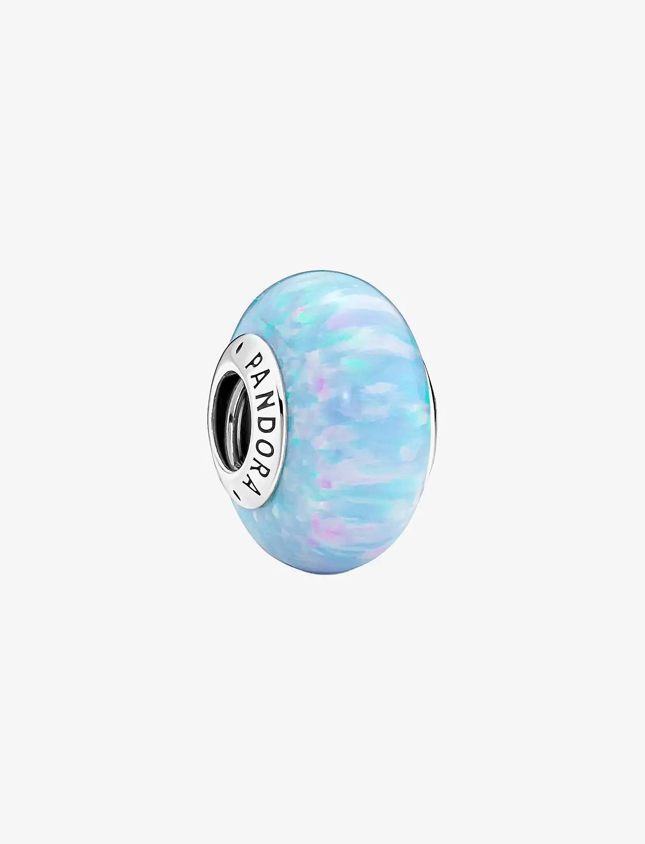 Pandora - Sterling silver charm with light blue lab-created opal - blue - 1