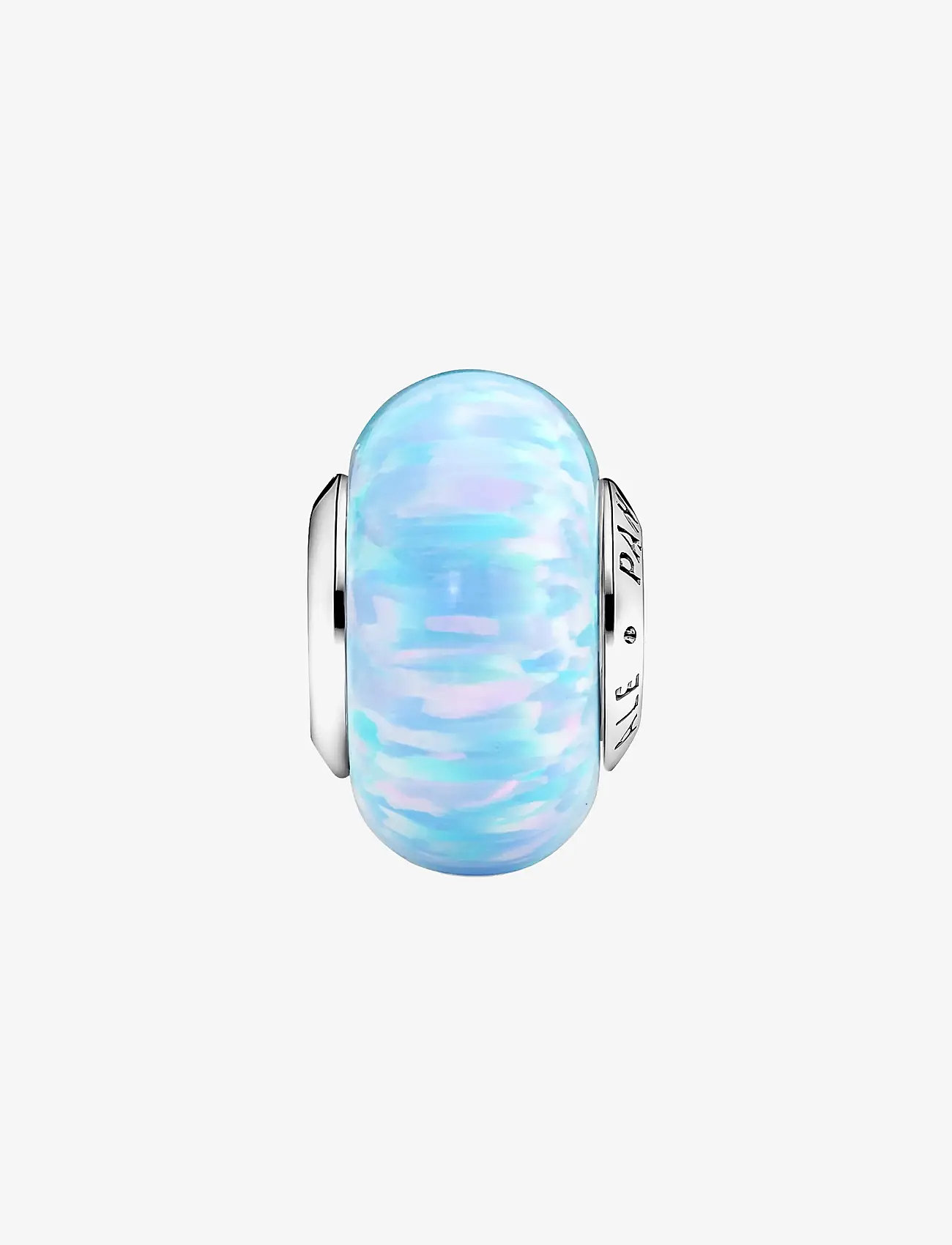 Pandora - Sterling silver charm with light blue lab-created opal - blue - 2