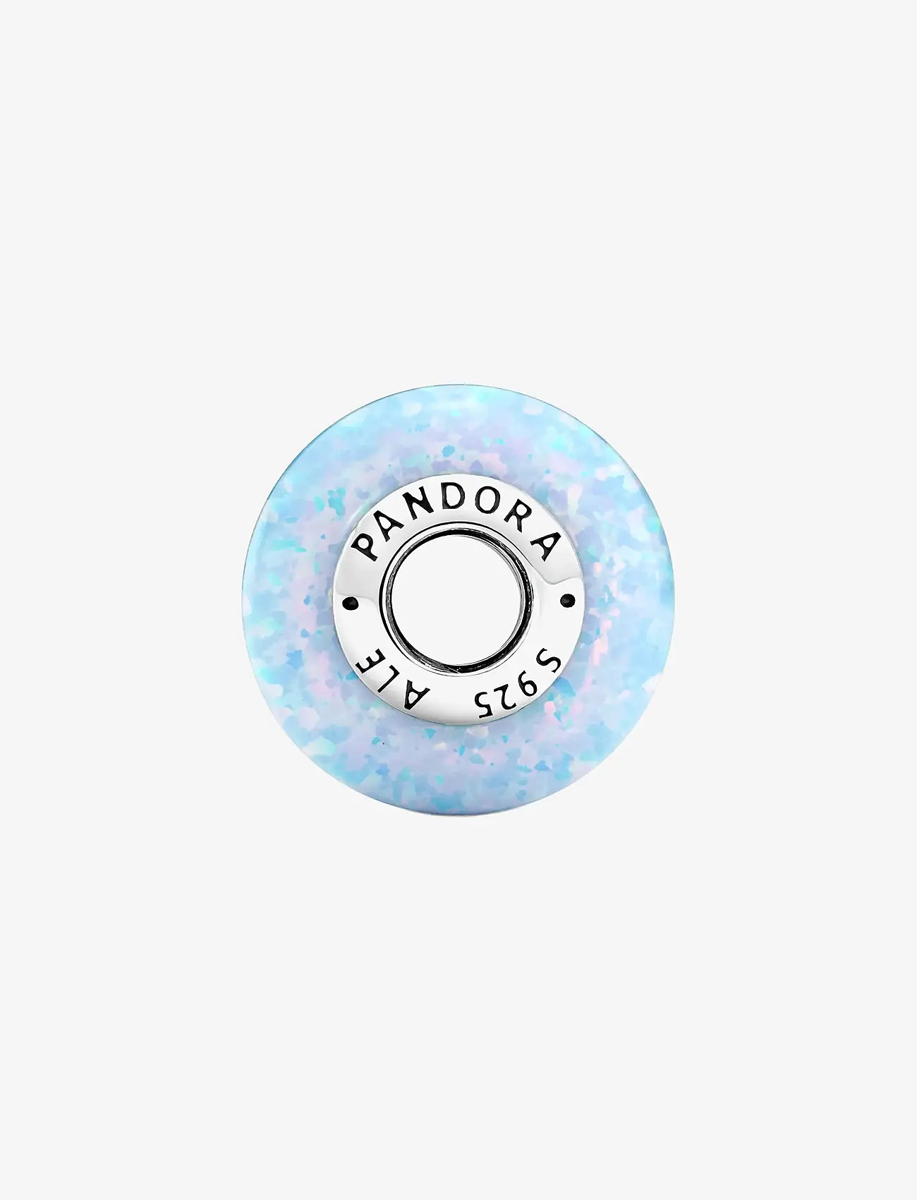 Pandora - Sterling silver charm with light blue lab-created opal - blue - 3