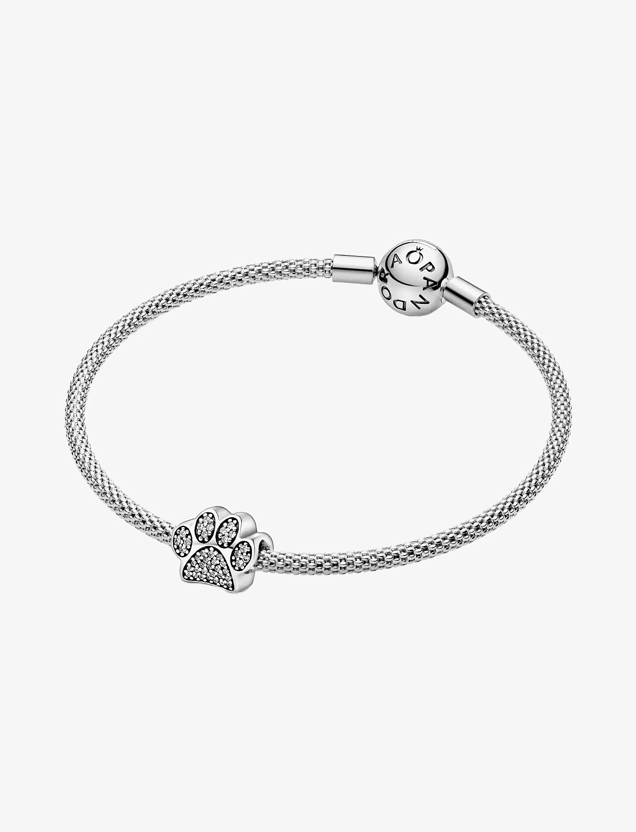 Pandora - Paw silver charm with cubic zirconia - vedhæng - clear - 2