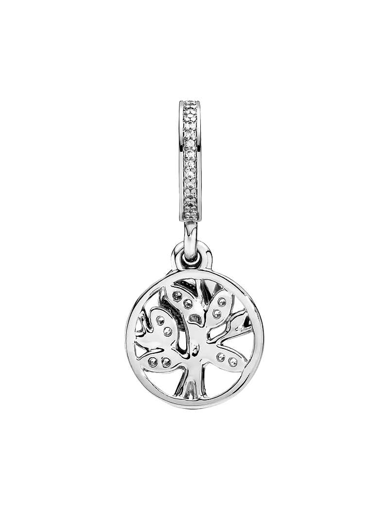 Pandora - Family tree silver dangle with 14k and clear cubic zirconia - anhänger - clear - 1
