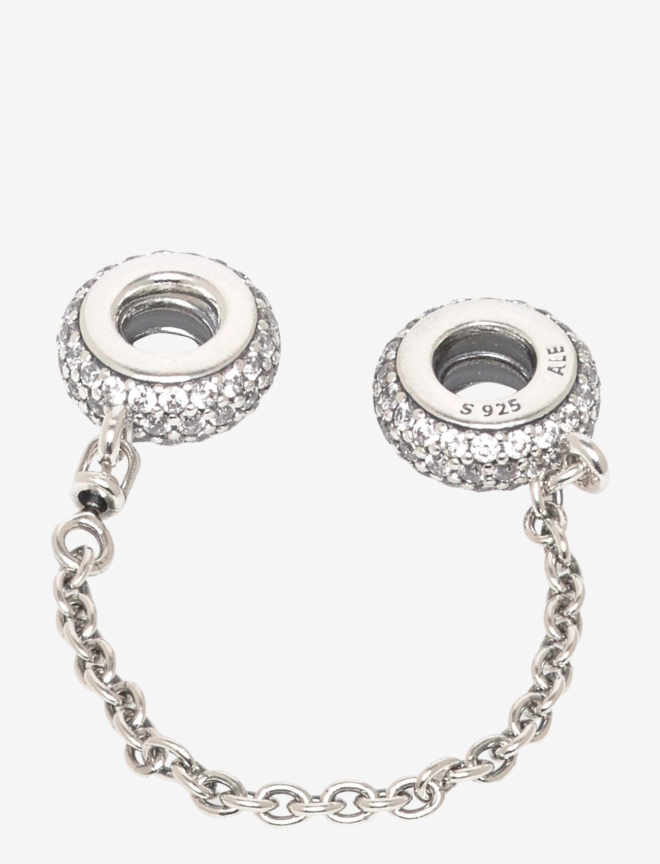 Pandora - Silver safety chain with clear cubic zirconia - kettenarmbänder - clear - 0